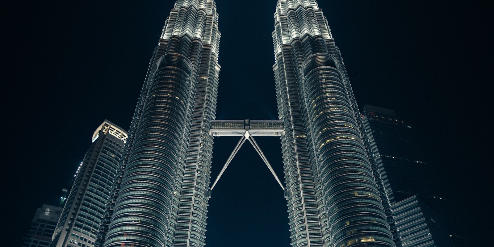 The Petronas Twin Towers rising over Kuala Lumpur, Malaysia